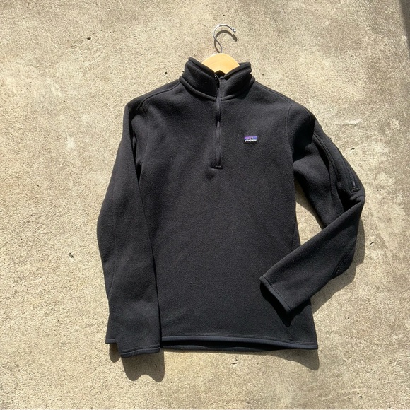 Patagonia Sweaters - Patagonia Women's Better Sweater 1/4 Zip Fleece Pullover Size M Medium Black